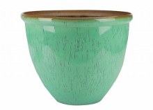 Planter Ceramic Look Turquoise 40cm