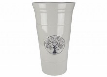 Planter Tree of Life Tall Grey Plastic