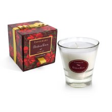 Tipperary Crystal Poinsettia Candle Christmas Berries