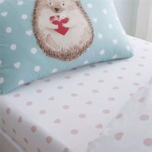 Polka Dot hedgehog Double Fitted Sheet