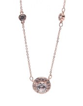 Newgrange Living Rose Gold Circular Round Cut Diamond Pendant