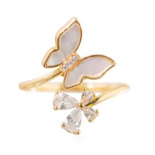 Newbridge Silverware Ring Gold Butterfly