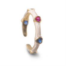 Newbridge Silverware Ring Gold Multi CZ Heart Ring