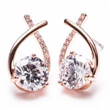 Newgrange Living Jewellery Rose Gold Cross Diamond Earrings