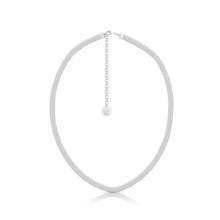 Tipperary Crystal  ROMI HERRINGBONE CHAIN NECKLACE SILVER