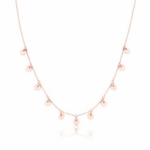 Tipperary Crystal  ROMI MINI DISC CHAIN NECKLACE ROSE GOLD