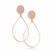 Tipperary Crystal Romi Round Pave Disc Drop Earrings