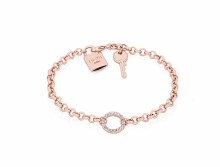 Tipperary Crystal Romi Rose Gold Padlock & Key Bracelet