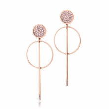 Tipperary Crystal ROMI Rose Gold Pave Hoop & Stem Earrings