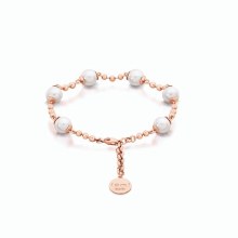 Tipperary Crystal Romi Rose Gold Pearl & Chain Bracelet