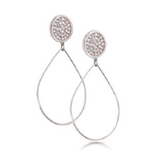 Tipperary Crystal ROMI SIL PAVE DISC DROP EARRINGS
