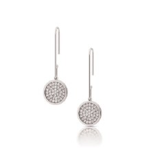 Tipperary Crystal ROMI SILVER BENT PAVE EARRINGS