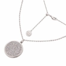 Tipperary Crystal ROMI SILVER PAVE DISC PENDANT