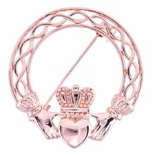 Newgrange Living Rose Gold Cladagh Brooch