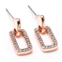 Newgrange Living Rose Gold Diamond Square Earrings Pair