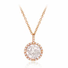 Tipperary Crystal Rose Gold Pendant Round