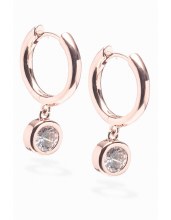 Newgrange Living Round Diamonte Earrings Rose Gold