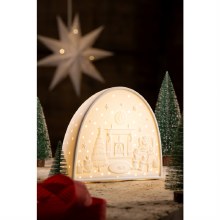 Belleek Santa by the Fire Luminaire