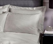 Satin Stripe Pillowcases Grey 300 Tread Count