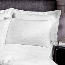 Satin Stripe Pillowcases White 300 Tread Count