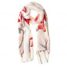 Galway Crystal Scarf Red Lillies GTX153