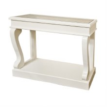 Tara Lane Scroll Console Table Ivory Mirror 120cm