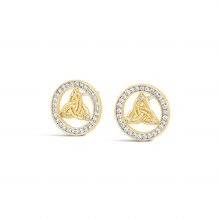 Seala Circle Trinity Earring Stud Gold/Clear CZ