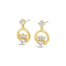 Seala Claddagh Earring Drop Gold/Clear CZ