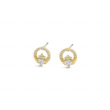 Seala Claddagh Earring Stud Claddagh Stone Set Gold 8mm