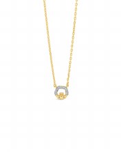 Seala Pave-Set Claddagh Pendant/Chain Gold 8mm