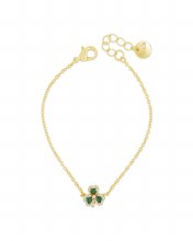 Seala Clover Bracelet Gold/Emerald CZ