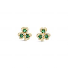 Seala Clover Earring Gold/Emerald CZ