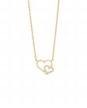 Seala Double Heart Pendant/Chain Gold
