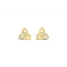 Seala Single Earring Stone-Set Trinity Stud Gold