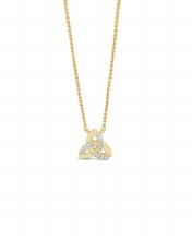 Seala full Stone-Set Trinity Pendant/Chain Gold