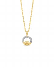Seala Pave-Set Claddagh Pendant/Chain Gold 13mm