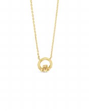 Seala Polished Claddagh Pendant/Chain Gold 13mm
