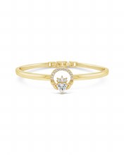 Seala Stone-Set Claddagh Bangle Gold