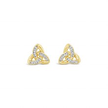 Seala Full Stone-Set Earring Trinity Stud Gold