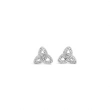 Seala Trinity Earring Stud Rhodium 8mm