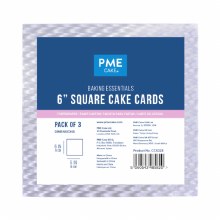 6" Cake Card Set of 3 Square