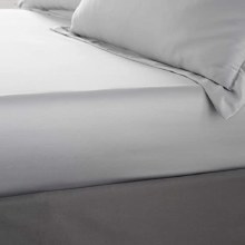 Silky Soft Satin Silver Double Fitted Sheet