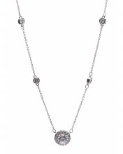 Newgrange Living Silver Circular Round Cut Diamond Pendant