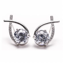 Newgrange Living Jewellery Silver Cross Diamond Earrings