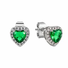 Tipperary Crystal Silver Diamond Heart Earrings