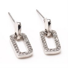 Newgrange Living Silver Diamond Square Earrings