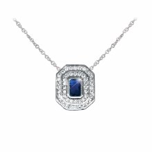 Tipperary Crystal Silver Pendant Sapphire & White