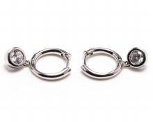 Newgrange Living Silver Round Diamond Earrings