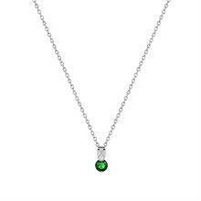 Tipperary Crystal Silver Round Emerald Pendant