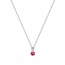 Tipperary Crystal Silver Round Ruby Stone Pendan